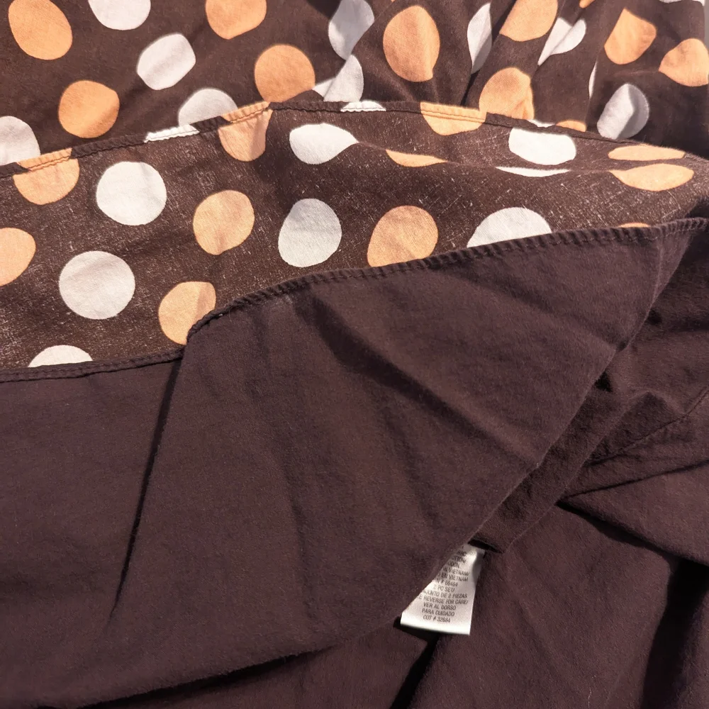Stylish Polka Dot Midi Skirt - Black, White, and Brown - Picture 4 of 6